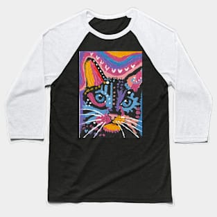 Cute Abstract cat face Baseball T-Shirt